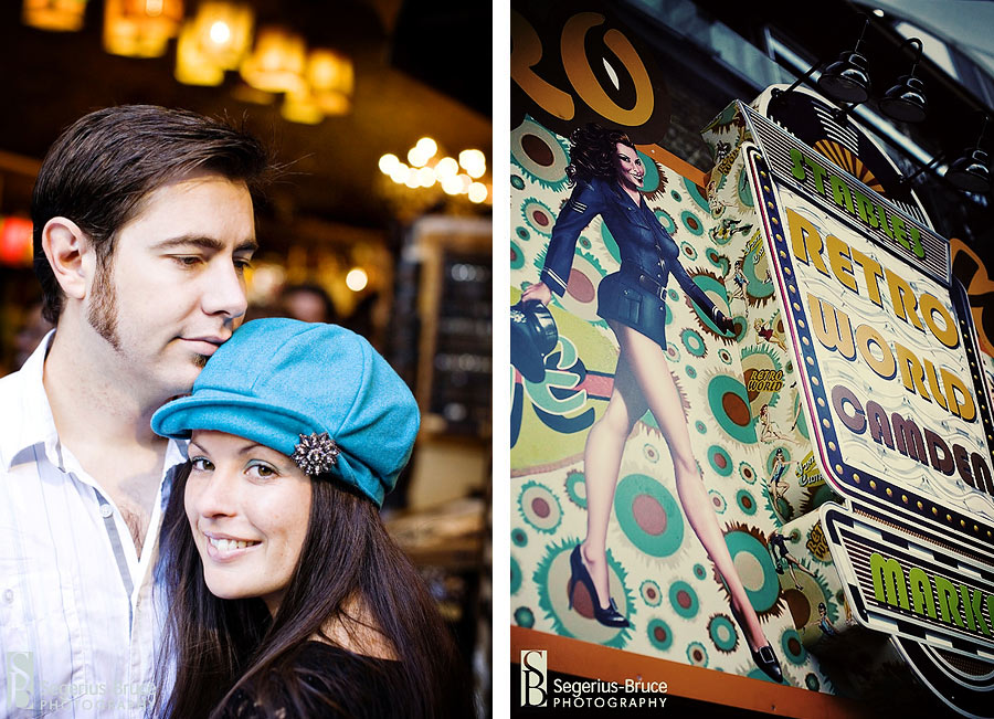 Vitage inspired engagement shoot at Camden Market, North London