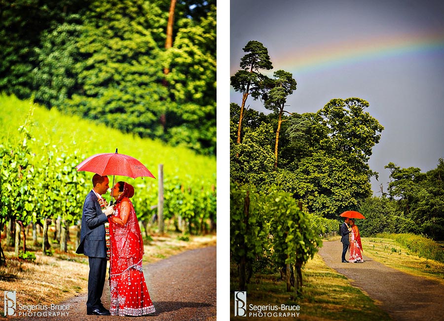 Creative Asian Wedding Photographer Rainbow during creative wedding photography at Painshill Park