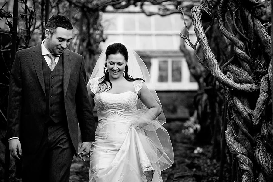 black and white wedding photograph