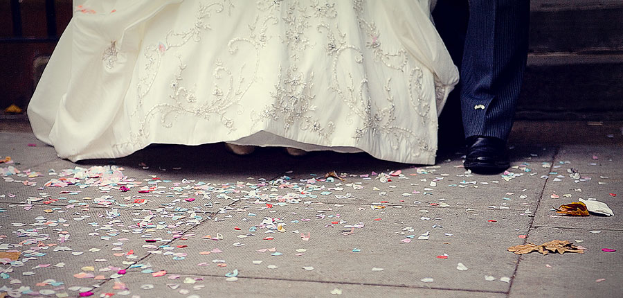 confetti confetti at a wedding in surrey