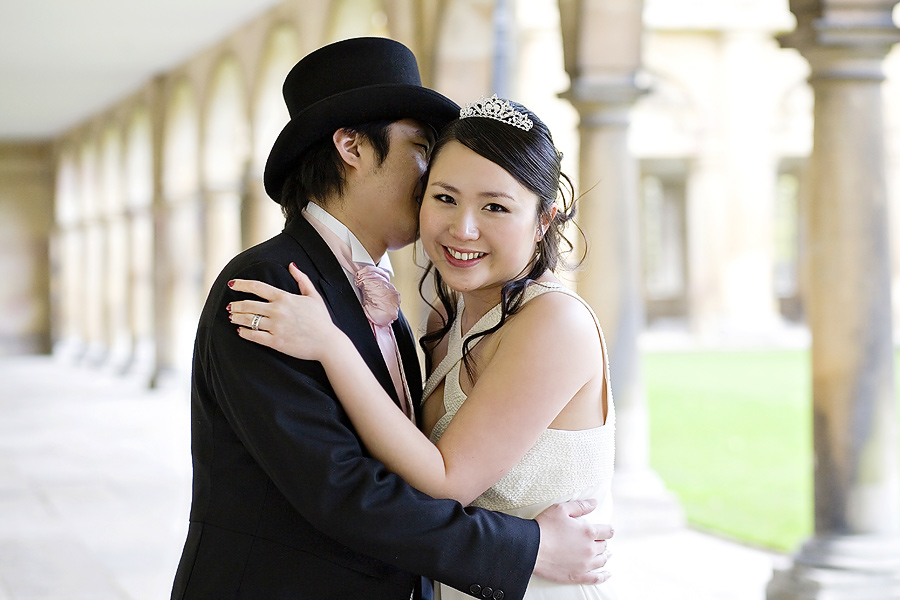Kings College in Cambridge engagement session with bride and groom