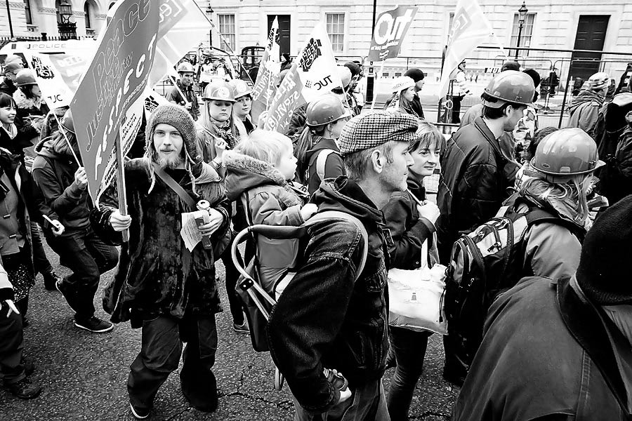 protesters at the G20 march G20 summit protest in London