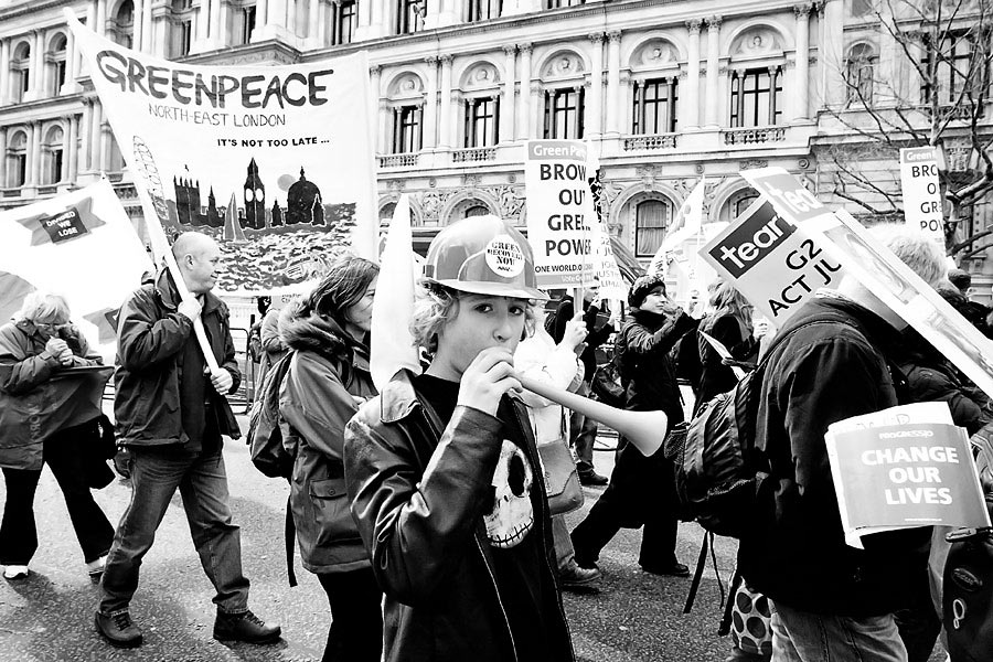 protesters in London G20 summit protest in London