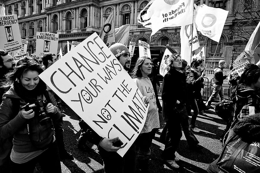 Change your ways not the climate G20 summit protest in London