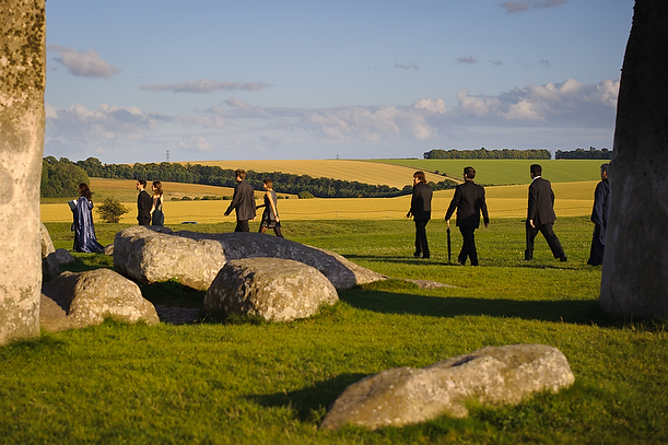 wedding handfastening ceremony at Stonehenge