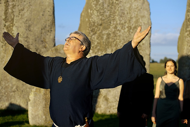 wedding handfastening ceremony at Stonehenge