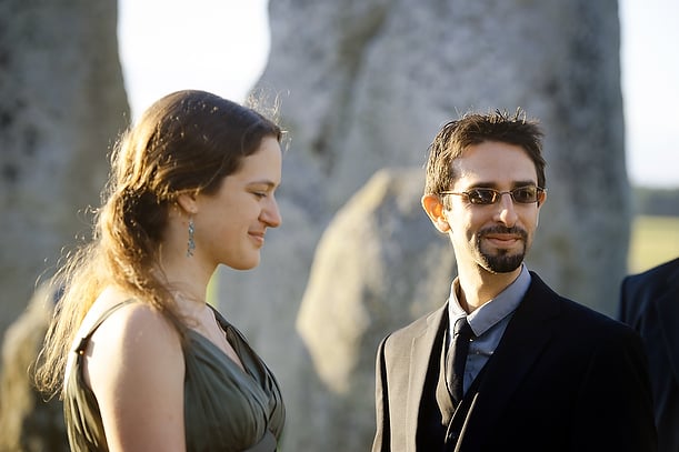 wedding handfastening ceremony at Stonehenge