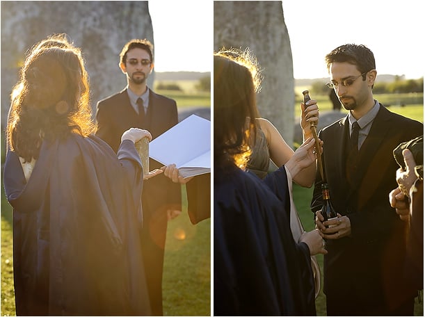 wedding handfastening ceremony at Stonehenge
