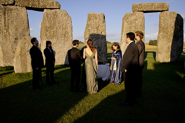 wedding handfastening ceremony at Stonehenge
