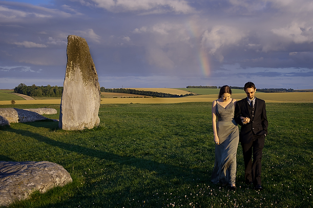 wedding handfastening ceremony at Stonehenge