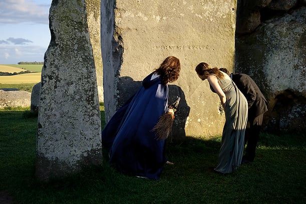 wedding handfastening ceremony at Stonehenge