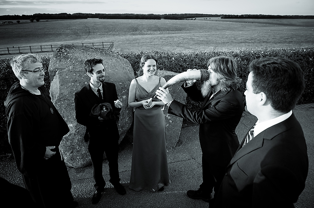 wedding handfastening ceremony at Stonehenge