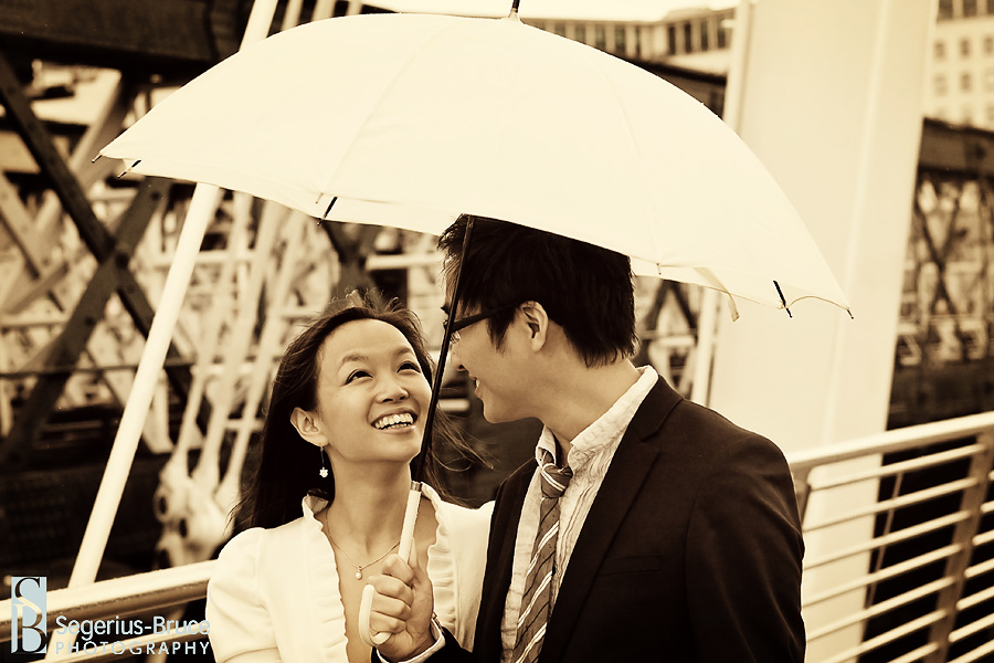 Rainy day engagement session around London