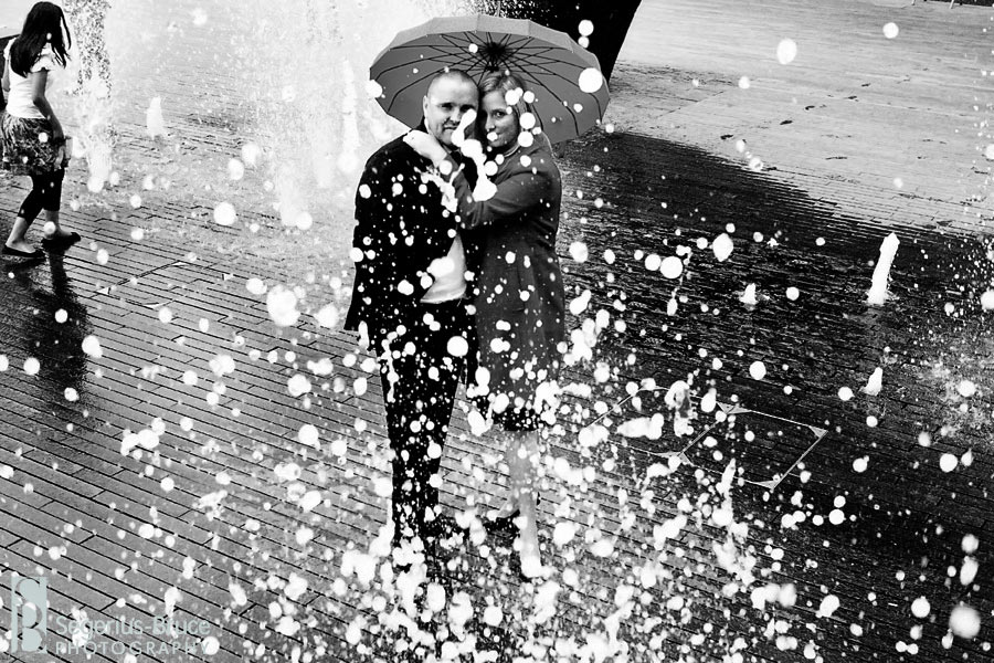 London Engagement Portraits in the fountains