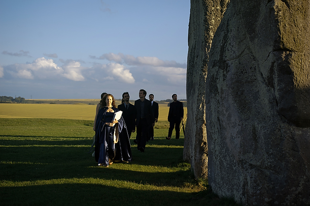 wedding handfastening ceremony at Stonehenge